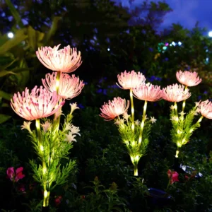2PC Solar-Powered Flower Ground Plug Lights – Waterproof Outdoor Lawn & Courtyard Decor