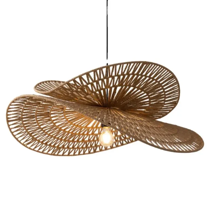 Vintage Rattan Hemp Rope Chandelier – Handmade Pendant Light for Living, Dining & Bedroom - Image 6