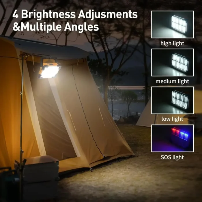 New Rechargeable Solar Flood Light Outdoor Portable LED Reflector Spotlight Rechargeable Projector Floodlight Construction Lamp - Image 2