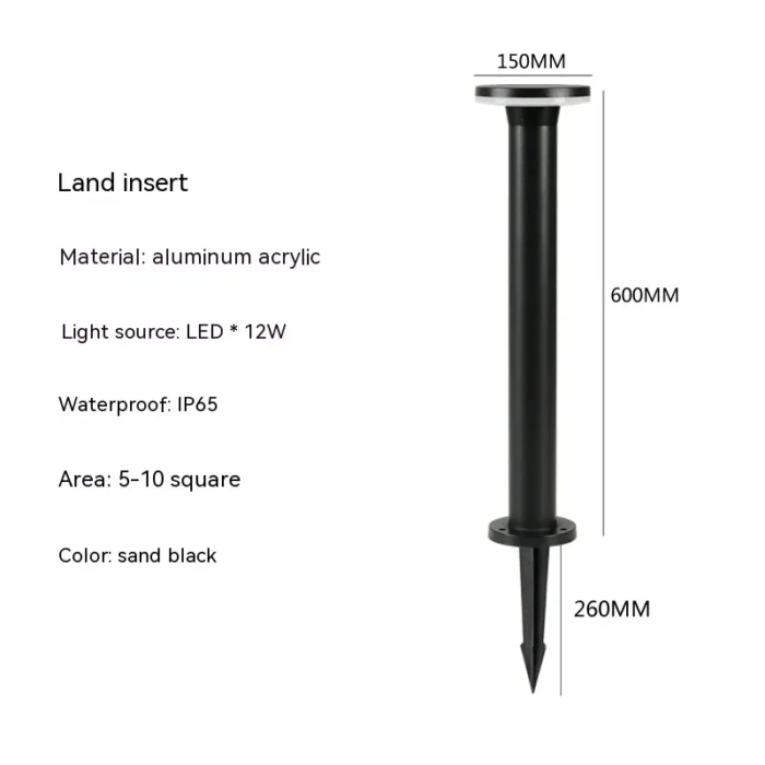 Outdoor Waterproof IP65 LED Lawn Lamp – 10W Aluminum Pillar, 30/60CM, AC85-265V - Image 11