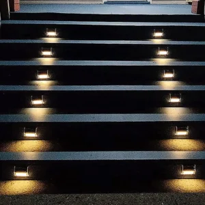 Lightess Solar Step Lights – Waterproof Stainless Steel LED Fence Lights for Garden Pathway