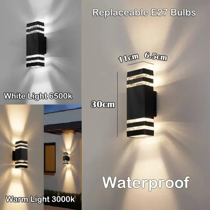 LED Outdoor Wall Lights – E27 Up/Down IP65 Waterproof Sconce for Porch & Garden - Image 10