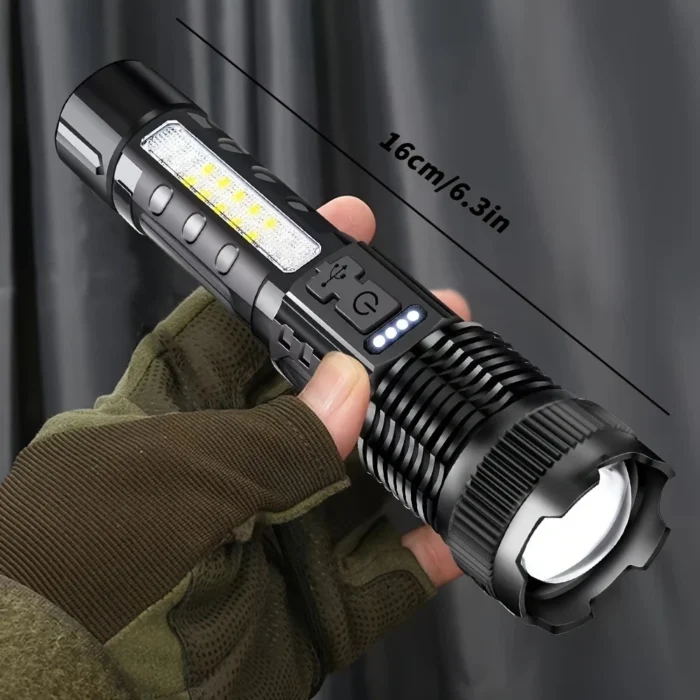 2pcs Rechargeable Zoomable Flashlights – Super Bright LED for Camping & Emergency Use - Image 4