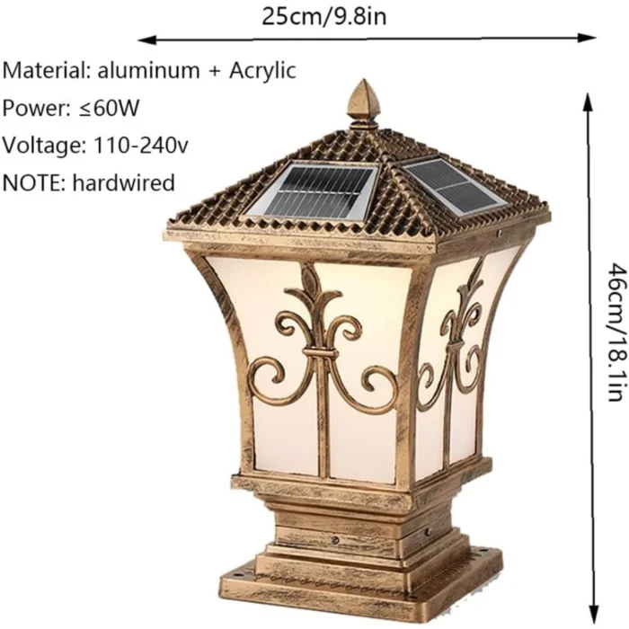 Solar Bronze Post Cap Light – Waterproof LED Pillar Lamp for Outdoors - Image 5