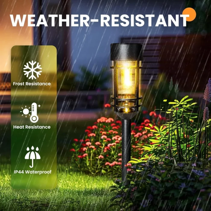 4 Sets Outdoor Solar Street Lights – Waterproof Warm White Landscape & Sidewalk Lights - Image 4