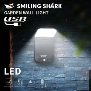1pc Smiling Shark BD-068A Wall Lamp – Super Bright Rechargeable LED with Type-C Charging & Sensor