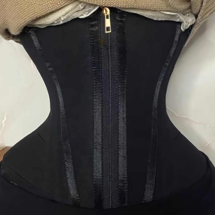 [High Compression Waist Trainer] 1pc High Compression Steel Boned Waist Trainer Belt - Adjustable Hooks and Zipper, Nylon 82% Spandex 18% Knit Fabric - Hand Washable Tummy Control Shapewear