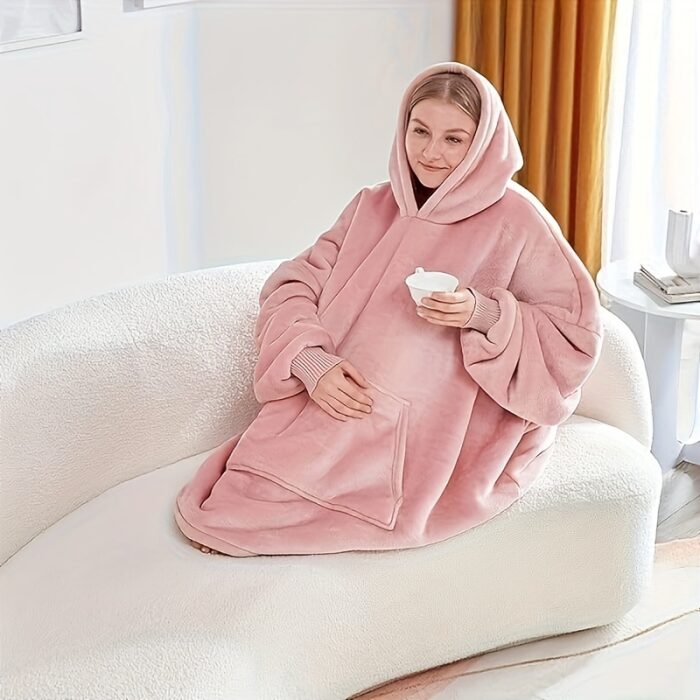 Oversized Wearable Hoodie Blanket – Double-Sided with Pockets, Cozy Gift for All Occasions - Image 4