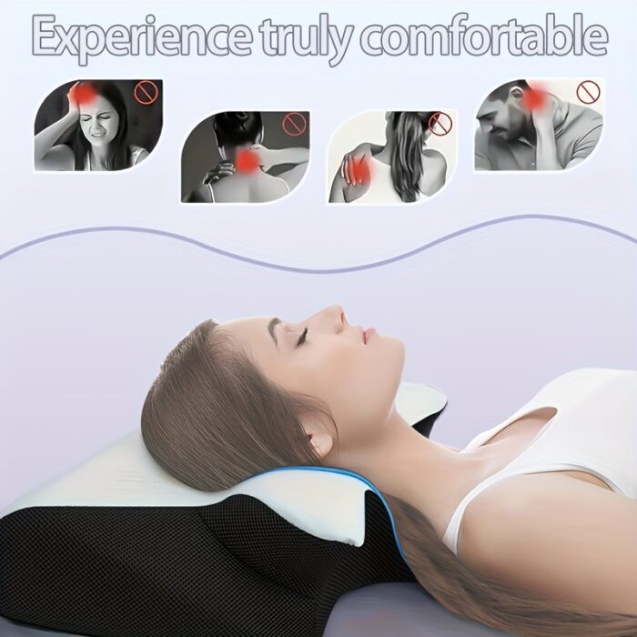 Ergonomic Memory Foam Neck Pillow – Slow Rebound Support for Back & Side Sleepers - Image 6