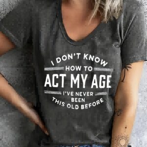 Women’s Letter Print Tee – Casual Short Sleeve Crew Neck T-Shirt for Everyday Style