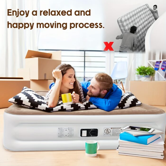 Luxury Air Mattress with Built-In Pump – 18" Double-High, Fast Inflate, 750lb Max (Queen/Twin) - Image 7