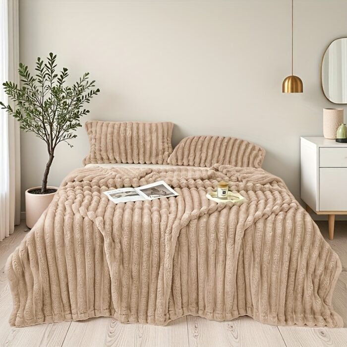 Ultra-Soft Faux Rabbit Fur Throw Blanket – Machine Washable, All-Season Decorative Throw - Image 13