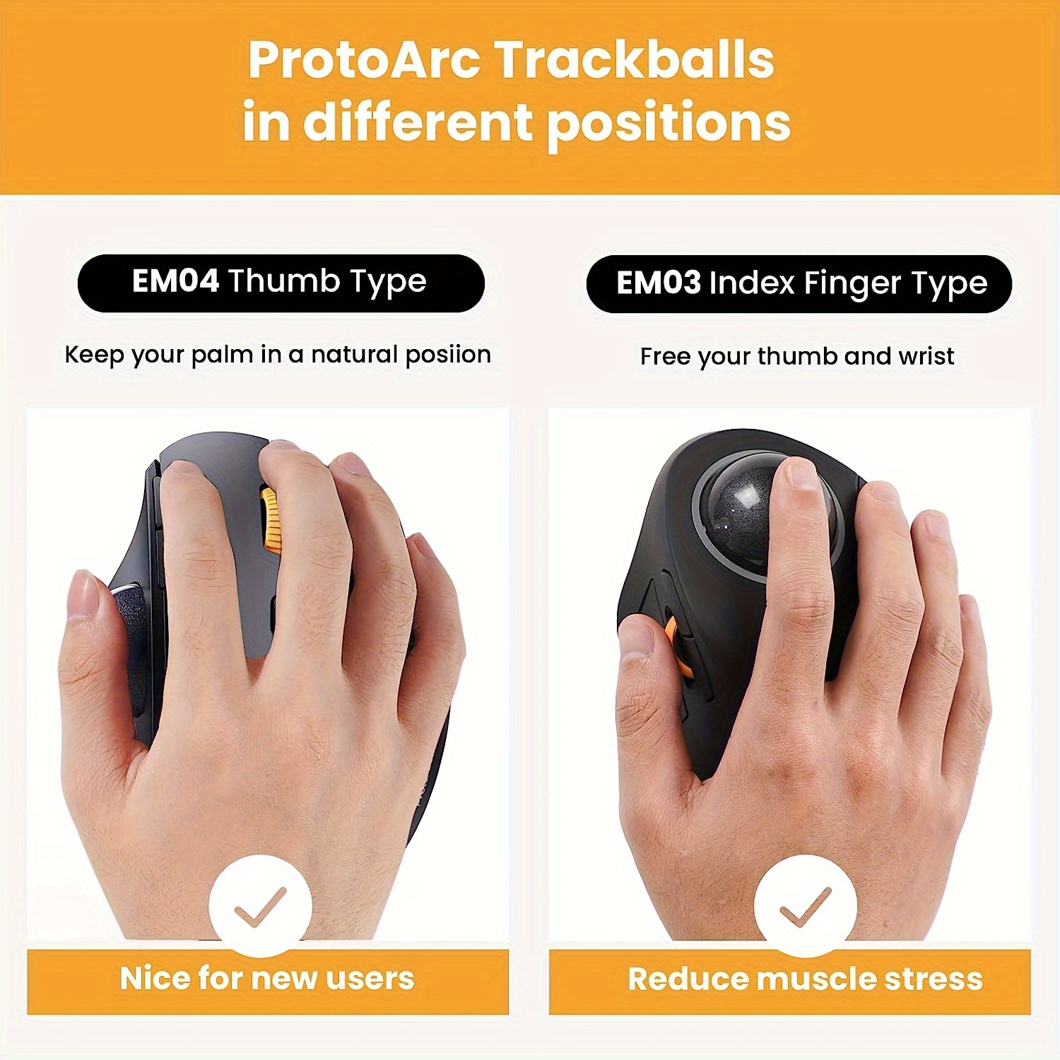 Ergonomic Wireless Rechargeable Thumb Trackball Mouse – Bluetooth/2.4 GHz Control - Image 9