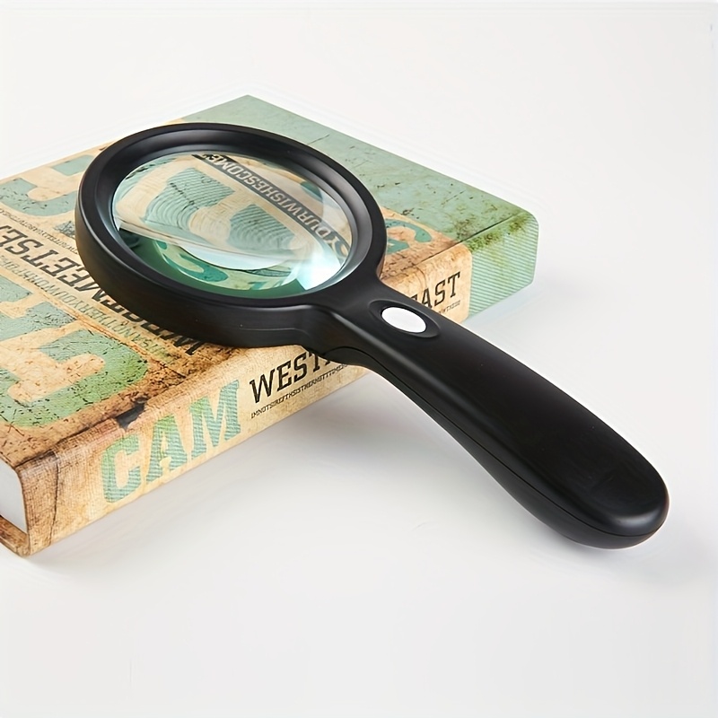 Glow in the Dark 10X Handheld Magnifying Glass with 12 LED Lights for Seniors - Image 2