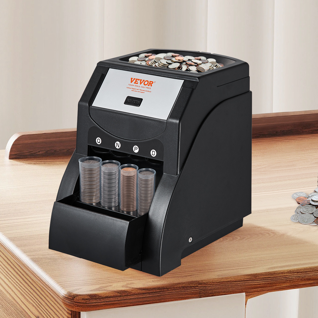 USD Coin Sorter Machine – Sorts 230 Coins/Min, 4 Tubes, 200‑Coin Capacity - Image 6