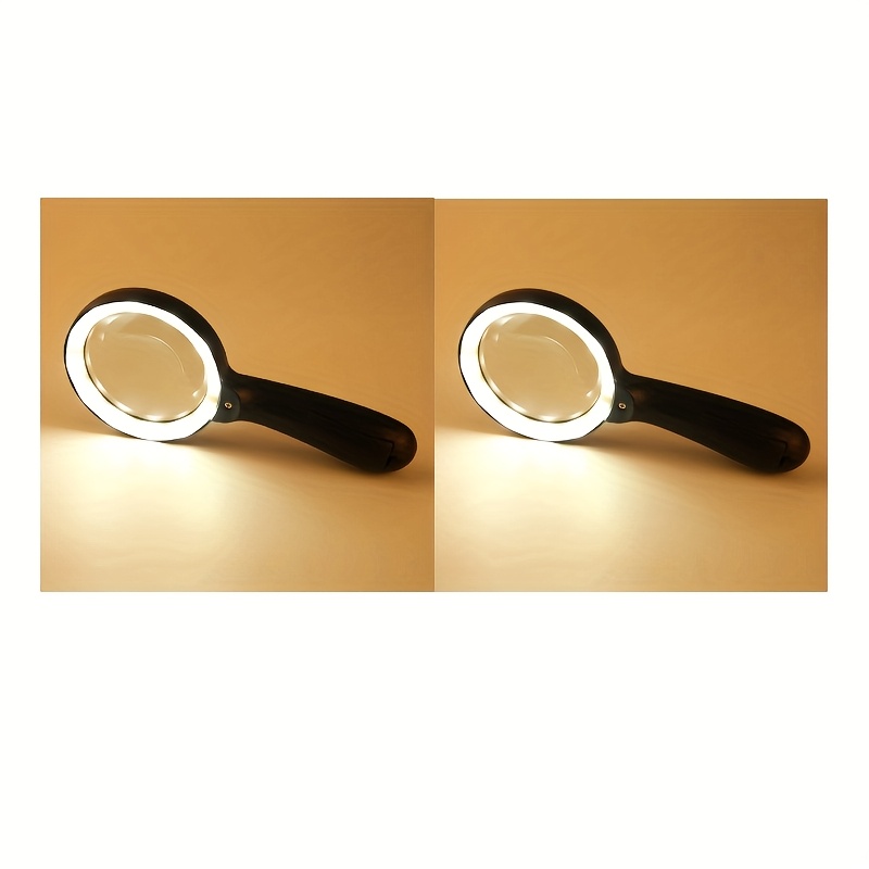 Glow in the Dark 10X Handheld Magnifying Glass with 12 LED Lights for Seniors - Image 7