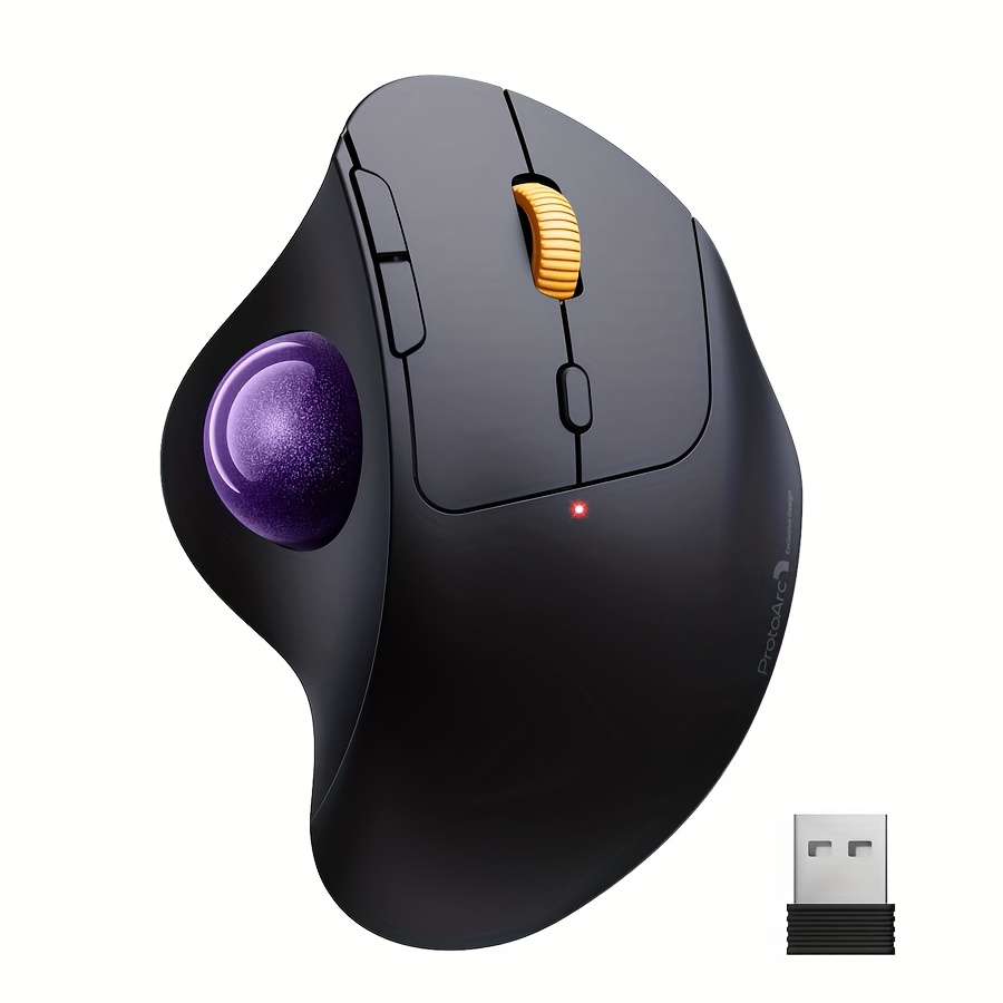 Ergonomic Wireless Rechargeable Thumb Trackball Mouse – Bluetooth/2.4 GHz Control - Image 6
