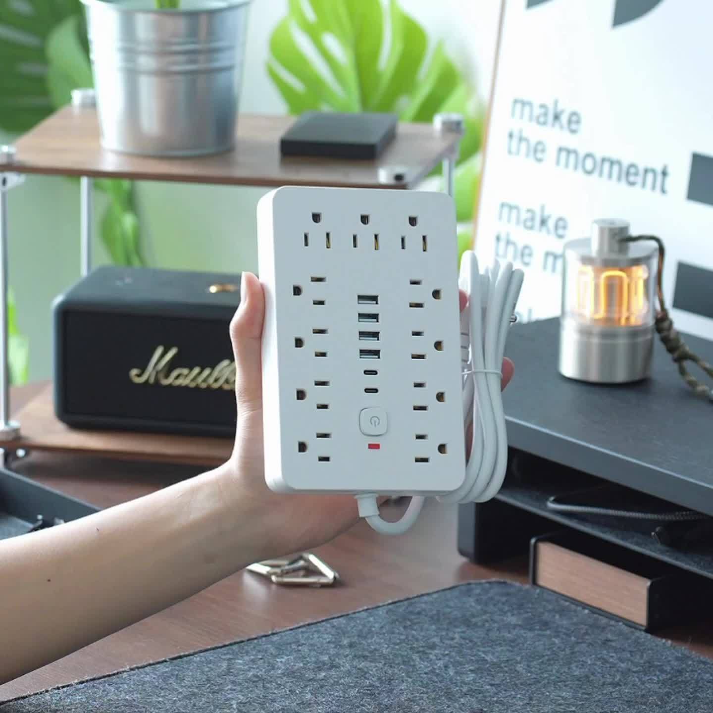 Surge Protector Power Strip with USB Ports & 6‑Outlet Extension Cord - Image 12