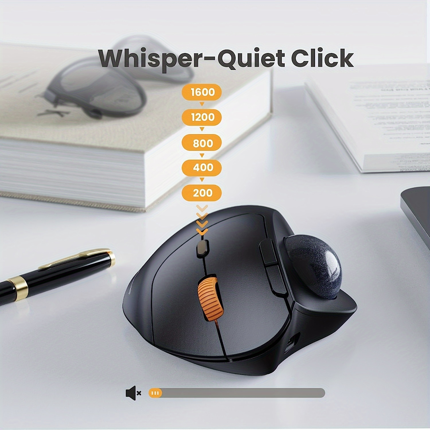 Ergonomic Wireless Rechargeable Thumb Trackball Mouse – Bluetooth/2.4 GHz Control - Image 5