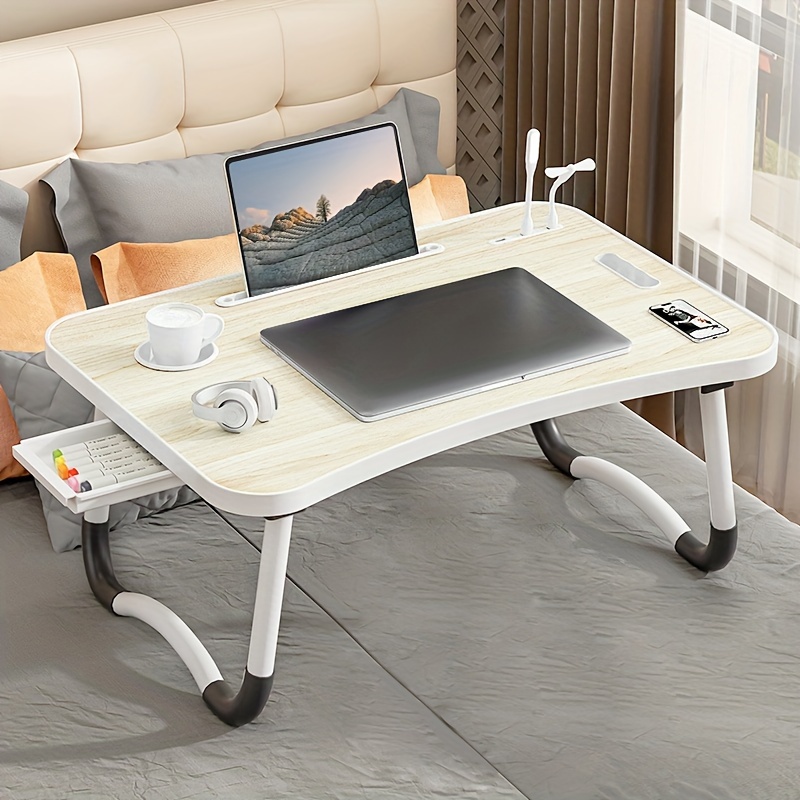 Portable Laptop Bed Table with Cup Holder, Drawer & Tablet Slot – Foldable and Durable - Image 10