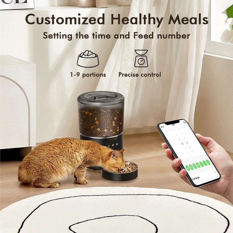 NPET 4L Smart Automatic Pet Feeder for Cats & Dogs, Stainless Steel, Customizable Portions - Image 5