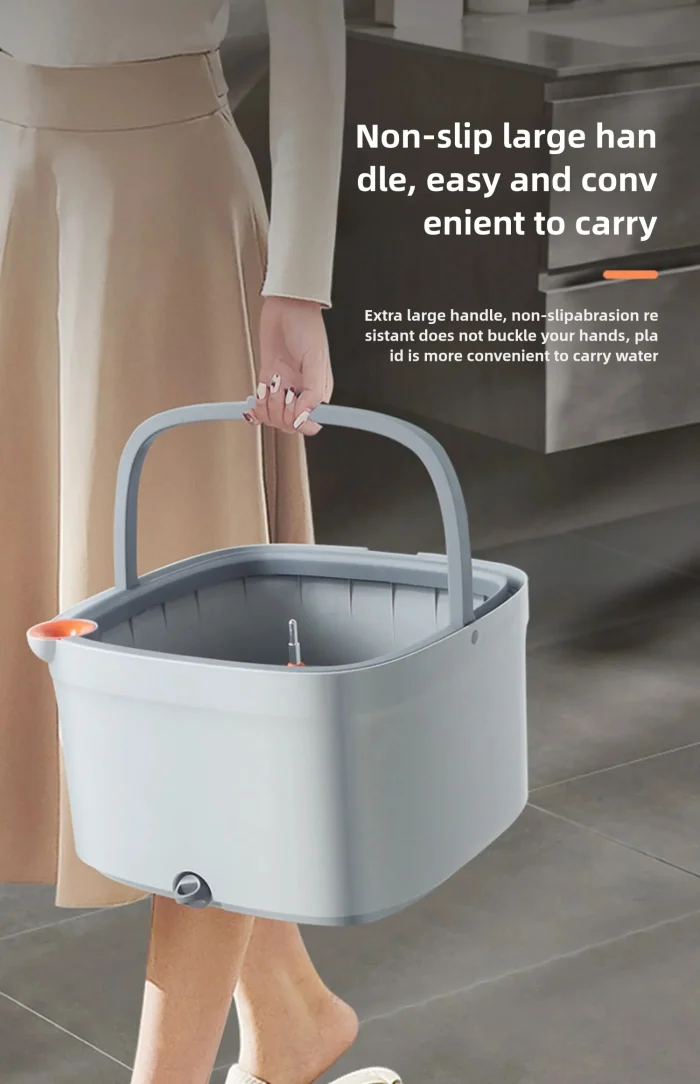 High-Speed Rotating Spin Mop with Bucket & 2 Washable Pads – Centrifugal Floor Cleaner - Image 6