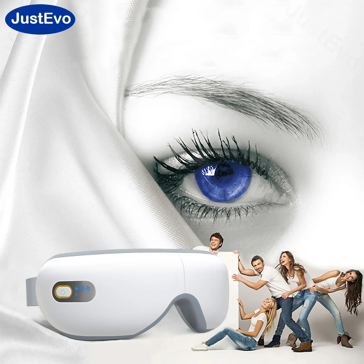 Smart Foldable Smart Eye Massager – Bluetooth, Heat & Pressure for Office Eye Relief
