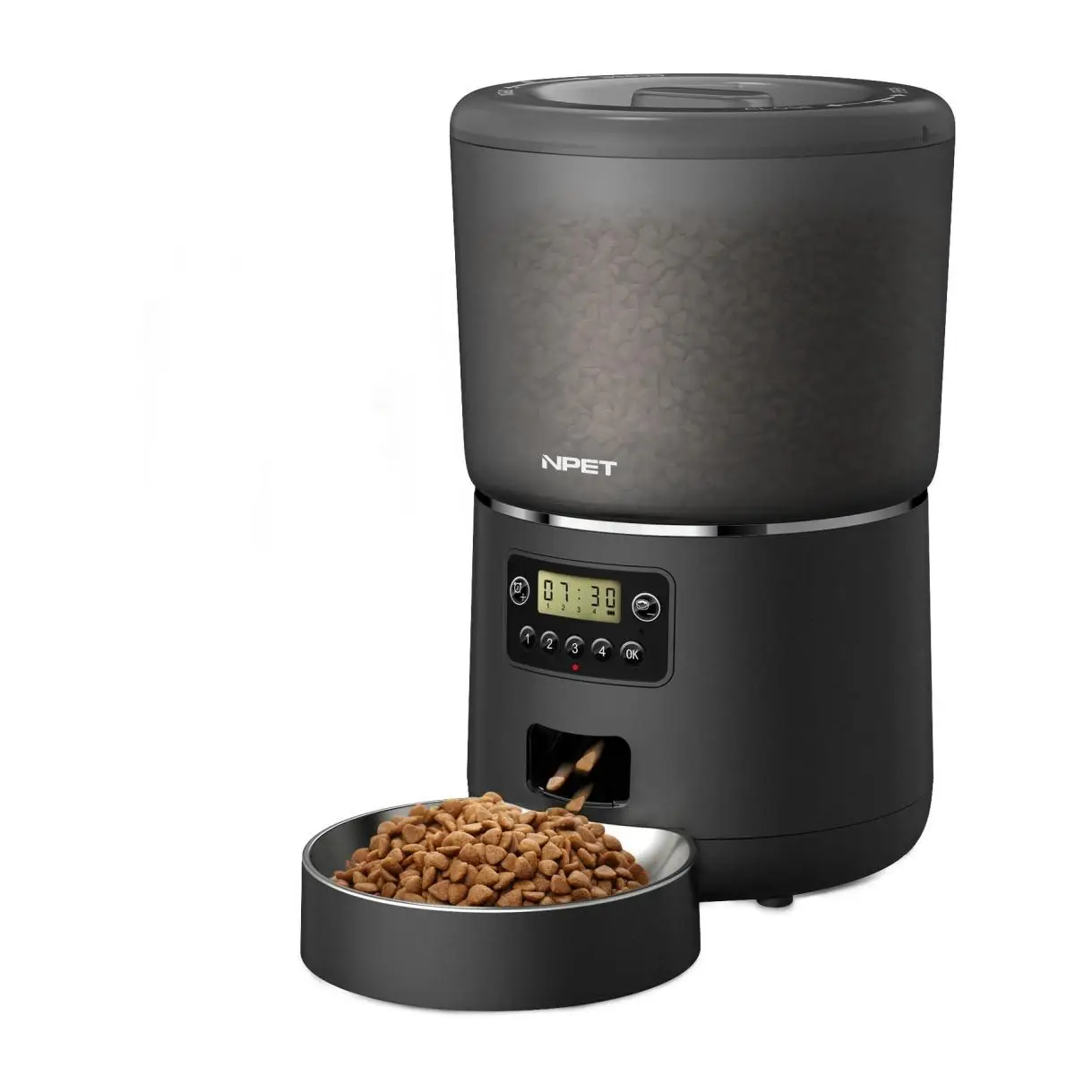 NPET 4L Smart Automatic Pet Feeder for Cats & Dogs, Stainless Steel, Customizable Portions - Image 7