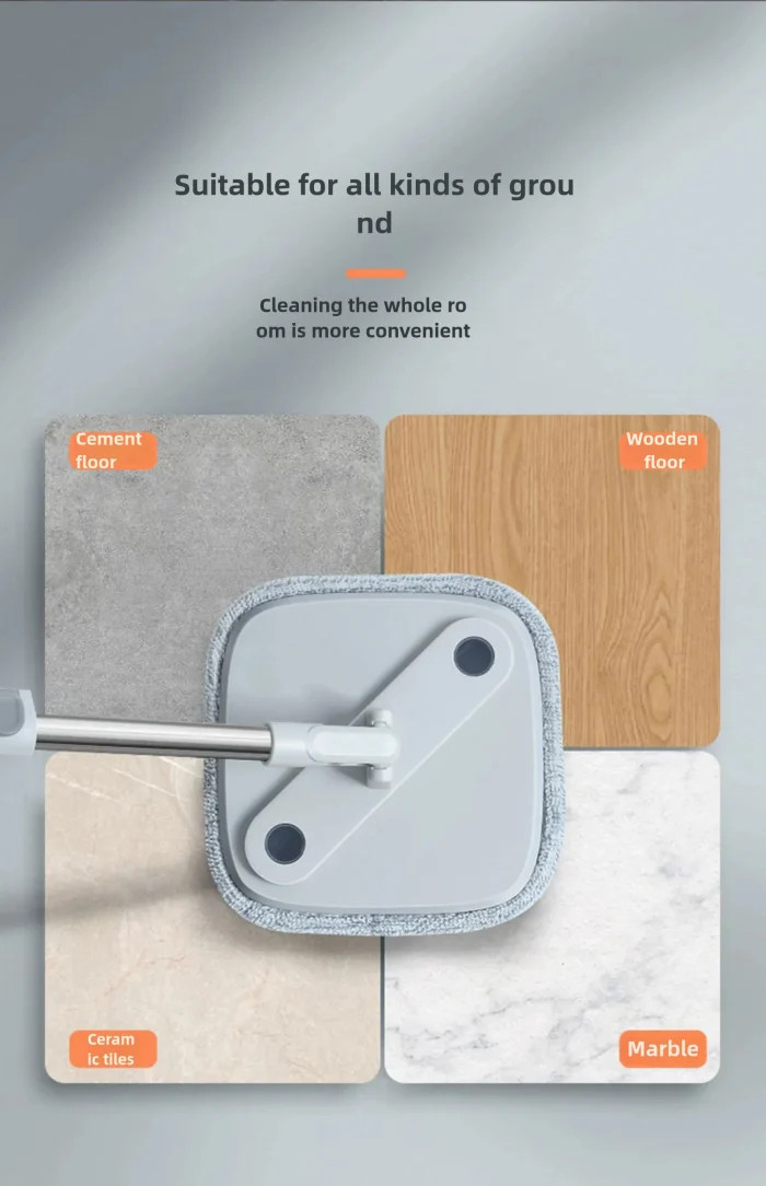 High-Speed Rotating Spin Mop with Bucket & 2 Washable Pads – Centrifugal Floor Cleaner - Image 2