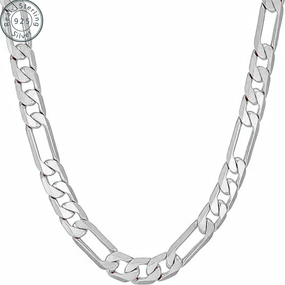 18K Gold Plated Figaro Chain Necklace – 3mm, 5mm, 7mm Diamond Cut