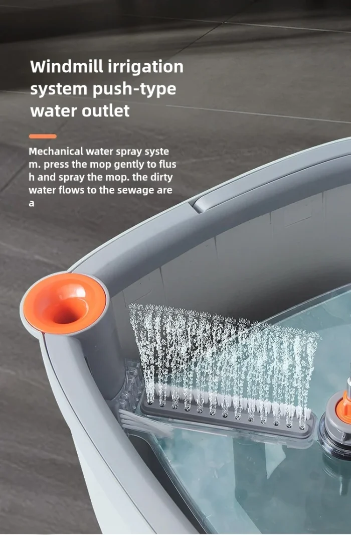 High-Speed Rotating Spin Mop with Bucket & 2 Washable Pads – Centrifugal Floor Cleaner - Image 5