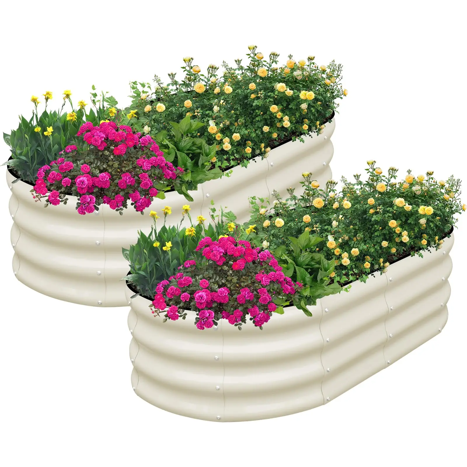 2-Pack 4×2×1ft Galvanized Oval Raised Garden Beds – Rust-Resistant, Easy Assembly Planter Boxes - Image 8