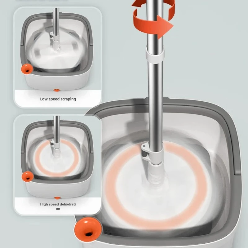 High-Speed Rotating Spin Mop with Bucket & 2 Washable Pads – Centrifugal Floor Cleaner - Image 3