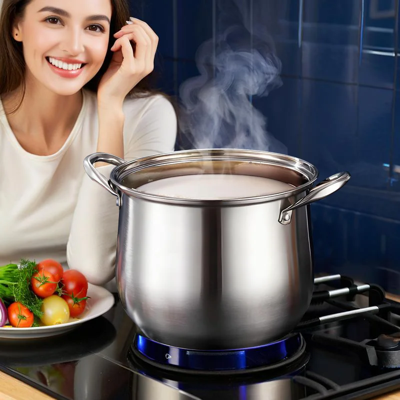 19L Stainless Steel Soup Pot – Extra-High Induction-Compatible Stockpot for Broth & Porridge - Image 3