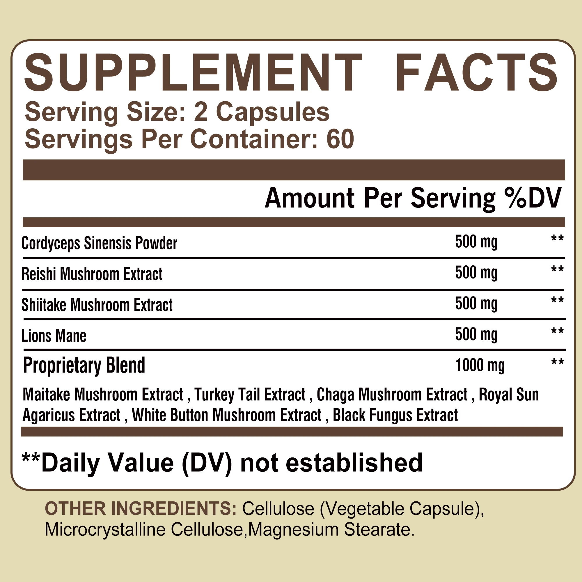 10 Mushroom Complex – Memory, Focus & Stress Relief Support (120 Capsules) - Image 2