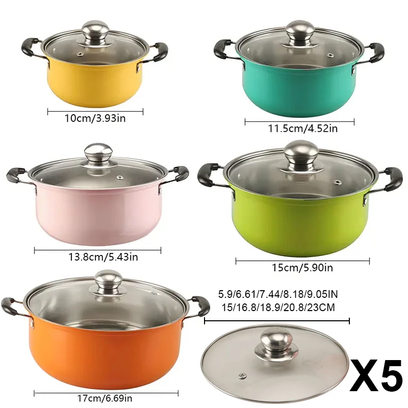 10-Piece Stainless Steel & Nonstick Cookware Set – Multi-Color Kitchen & Restaurant Gift