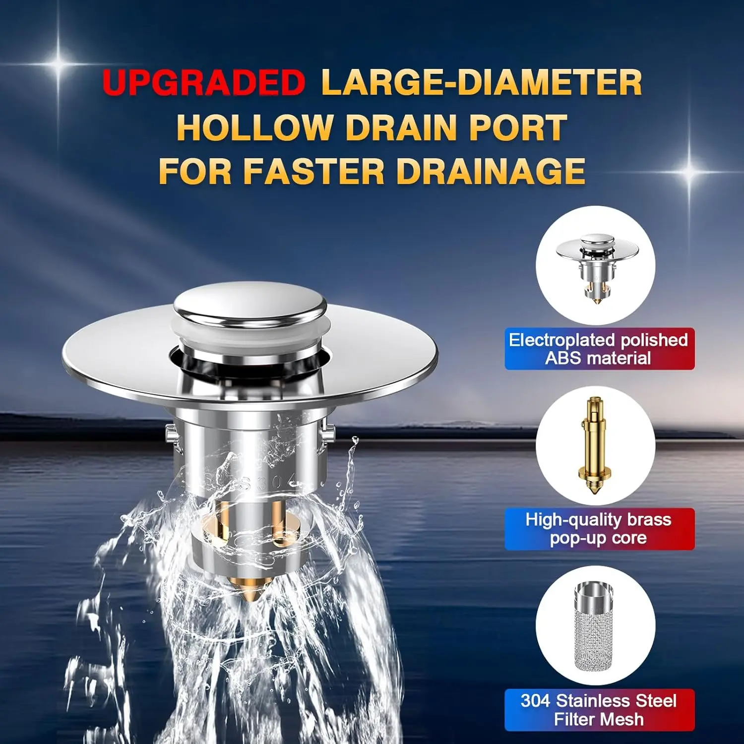 10" All Metal High Pressure Rainfall Shower Head, Handheld Wand & 71" Hose - Image 5