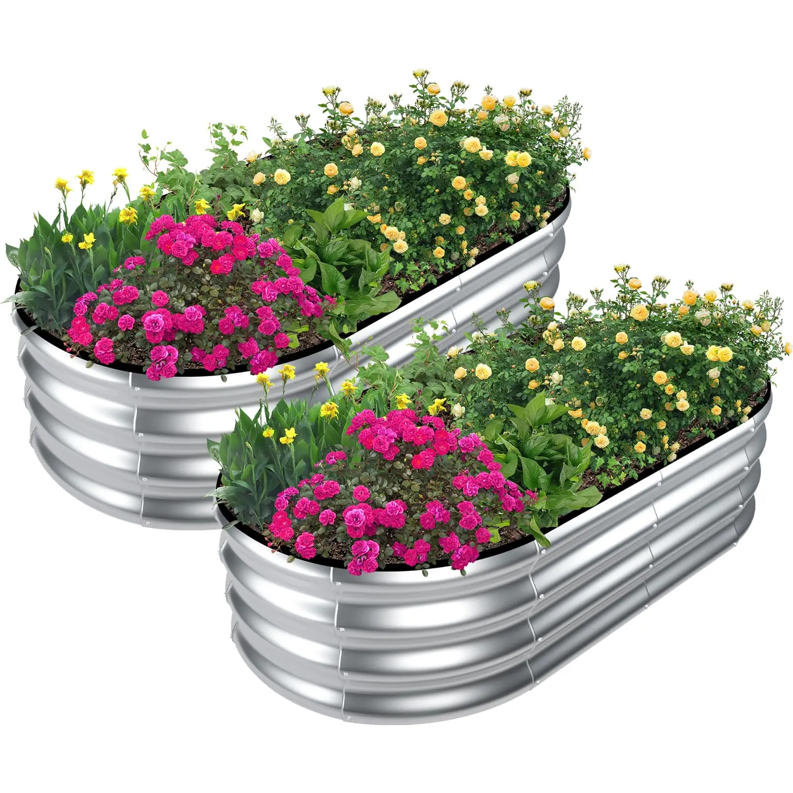 2-Pack 4×2×1ft Galvanized Oval Raised Garden Beds – Rust-Resistant, Easy Assembly Planter Boxes - Image 7