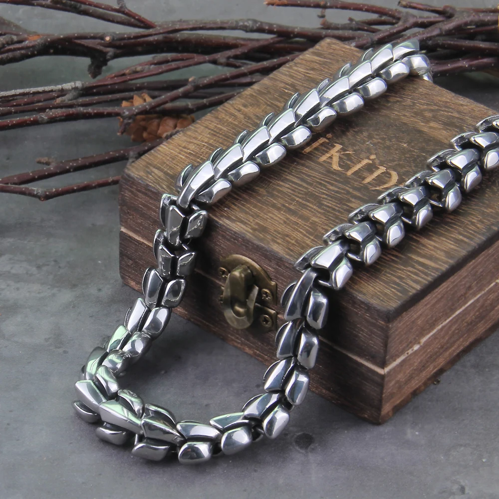 Viking Ouroboros Stainless Steel Necklace Men Vintage Punk Hip Hop Street Jewelry - Image 10