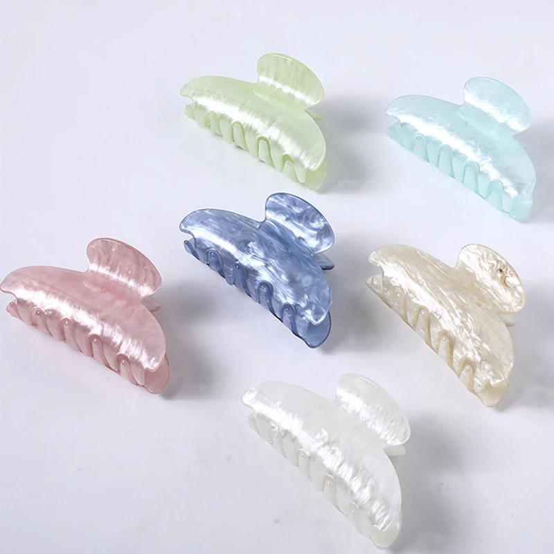 Vintage Marble Textured Claw Hair Clips for Women & Girls Acrylic Barrettes