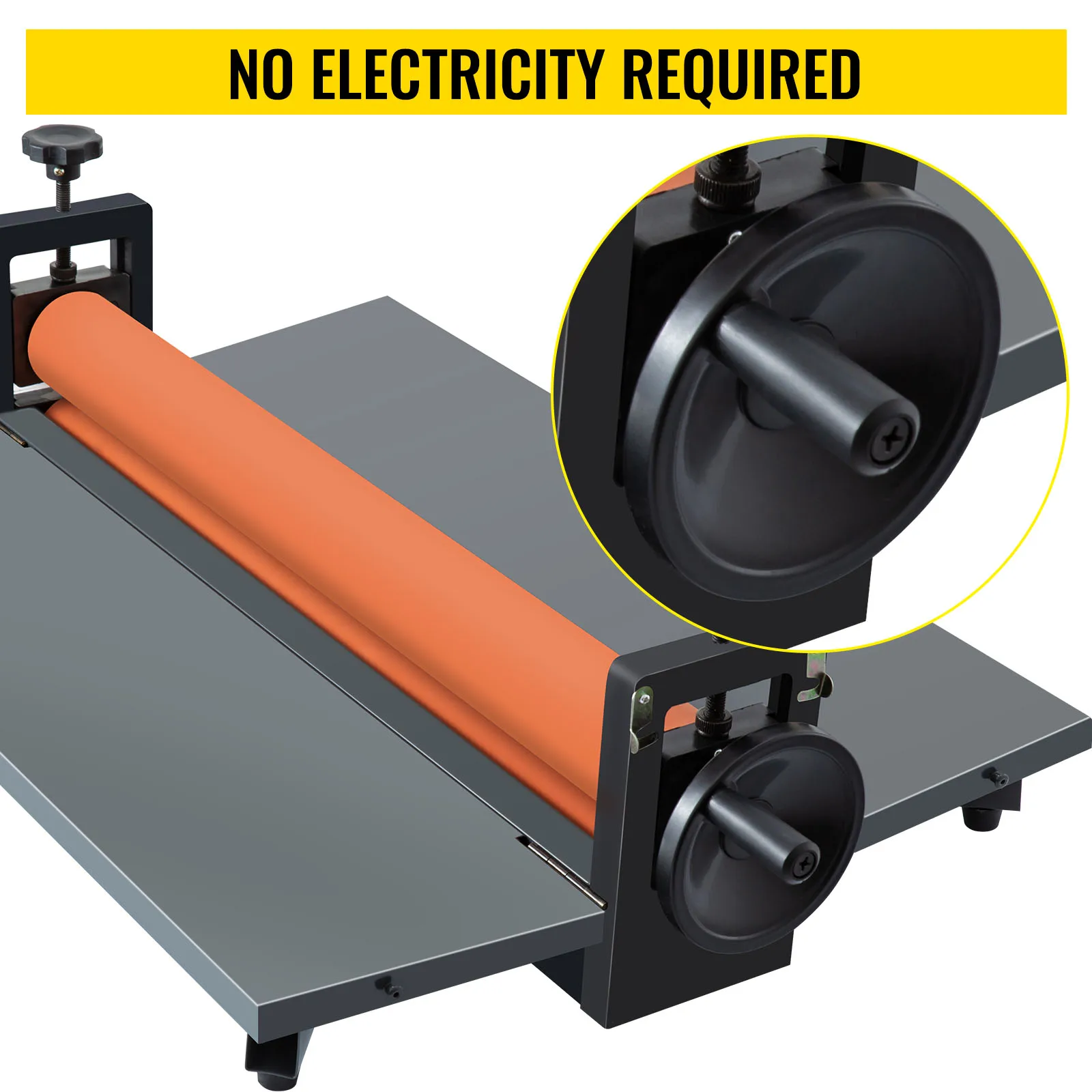 VEVOR 25.6"x1" Manual Cold Roll Laminator Machine Sheets Document Plasticizer Fits Poster Painting Photo Book Cover A3 A4 Paper - Image 2