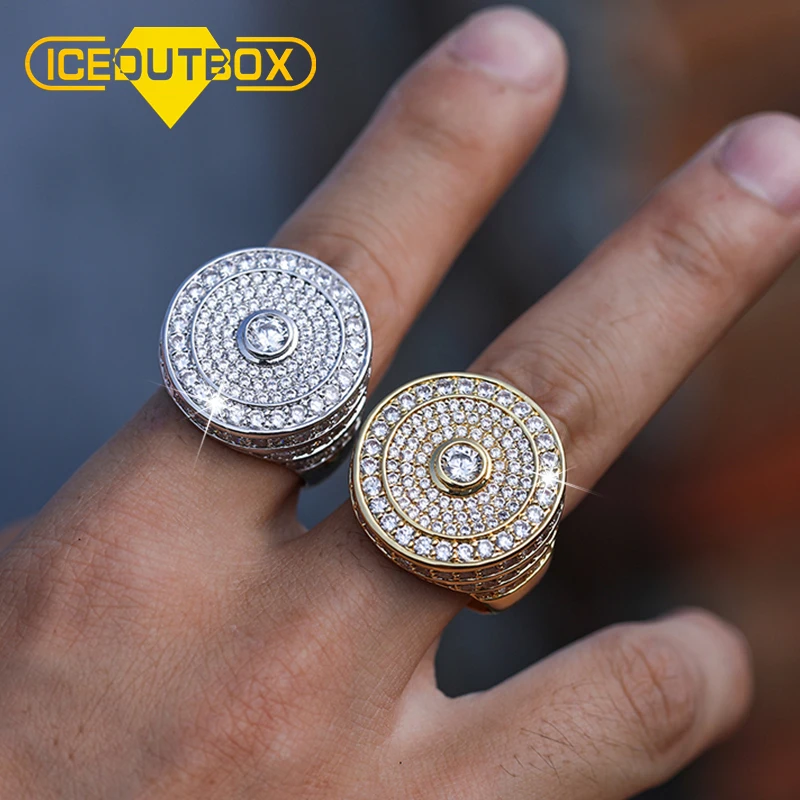Luxury Men's Iced Out Ring – Micro Pave CZ, Hip Hop Bling Jewelry 