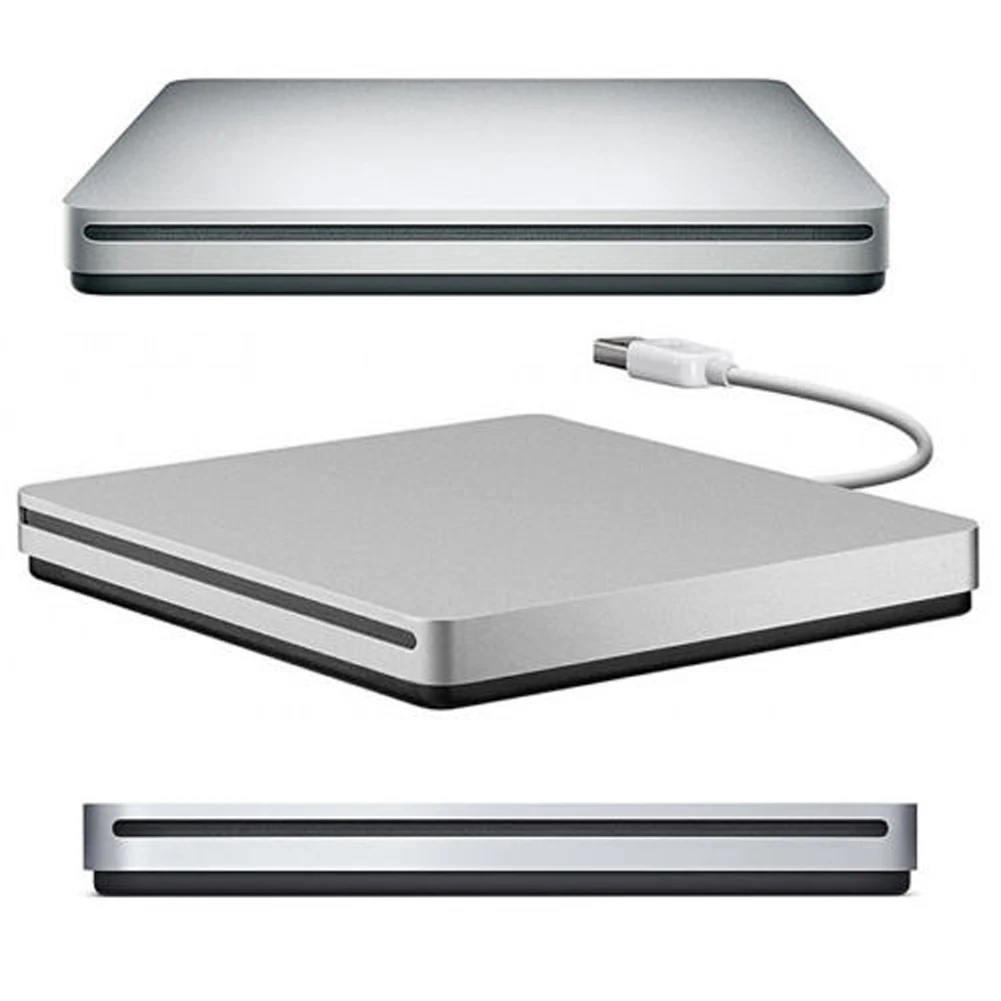 Portable USB-C & USB 3.0 External CD/DVD Drive – Slim Burner for MacBook/iMac