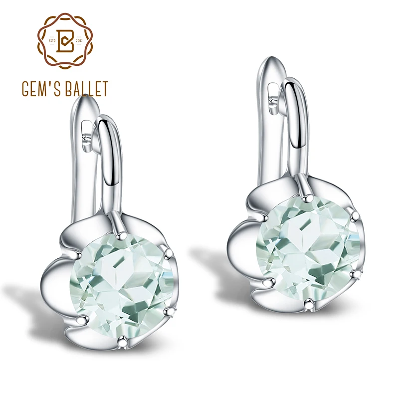 Green Amethyst Stud Earrings – 5.47ct Oval 925 Silver Birthstone Jewelry
