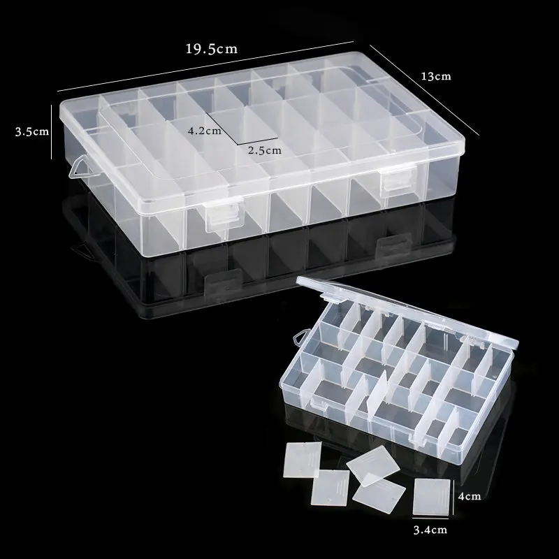 Jewelry Storage Box with Adjustable Compartments – Transparent Plastic Organizer for Beads & Small Parts - Image 2