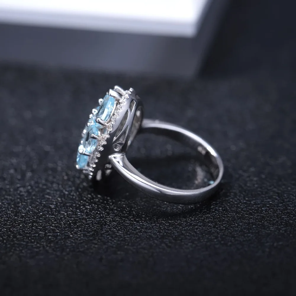 Gem's Ballet Natural Sky Blue Topaz Rings Genuine 100% 925 Sterling Silver Vintage Fashion Jewelry For Women Wedding Engagement - Image 3