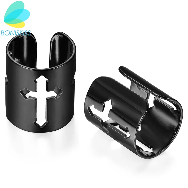 Boniskiss Wide Cross Ear Cuff Clip Earrings No Piercing Fashion Jewelry for Women Men