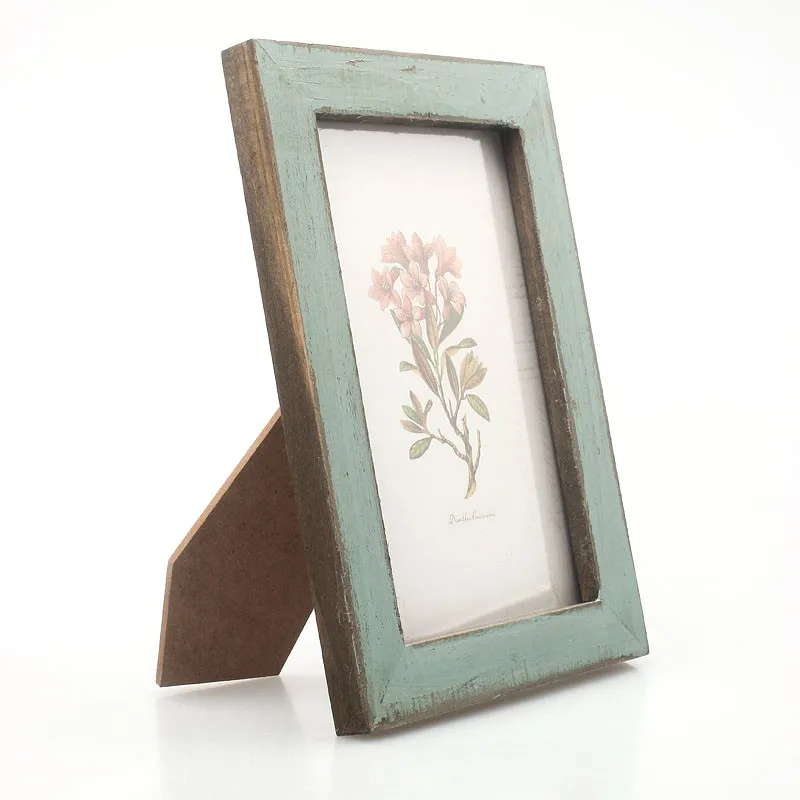 1pc Solid Wood Distressed Photo Frame 17.6x12.6 Cm Retro Creative Diy Photo Frame Home Wooden Decoration Crafts Classic - Image 4
