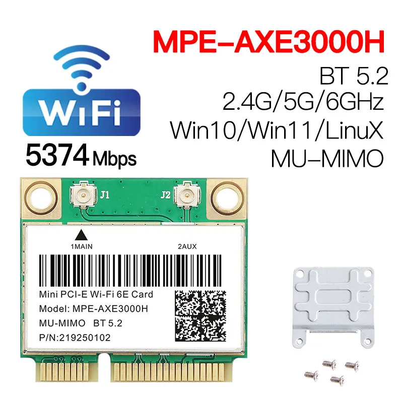 Tri Band 5374Mbps WiFi 6E AX210 Mpe-AXE3000H/ AC7265 Wireless Card BT 5.3 For Mini PCIE Wi-Fi Adapter Win10 For Desktop/Laptop - Image 7