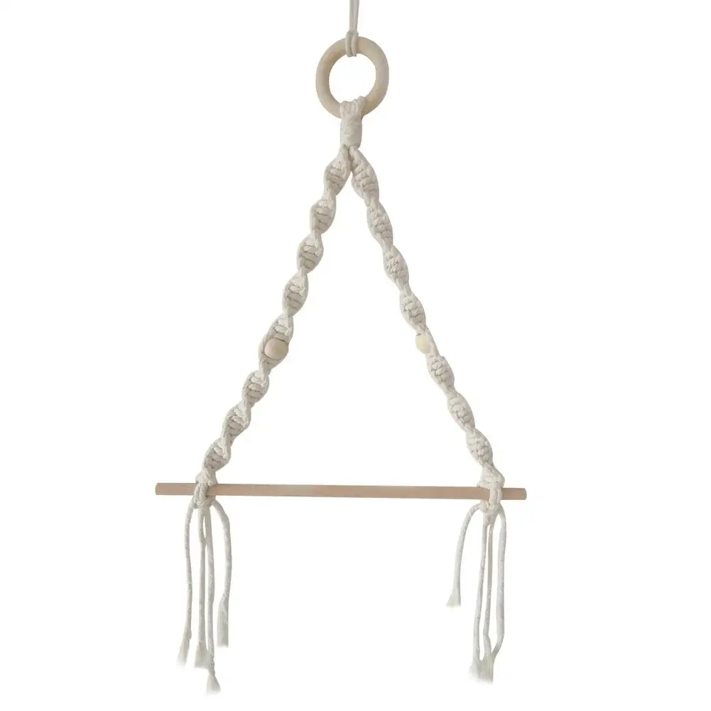 Nordic Wooden Stick Toilet Paper Holder Wall Hanging Hand-woven Tapestry Macrame Kitchen Bathroom Towel Rack Decoration - Image 7